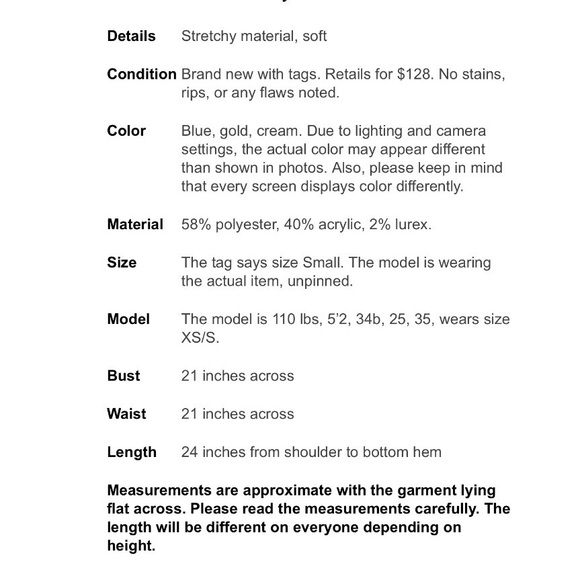 Monarc Anthropologie Blue Sweater Cardigan S NWT - Picture 8 of 8